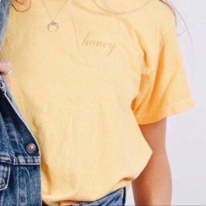 Brandy Melville Honey Embroidered top